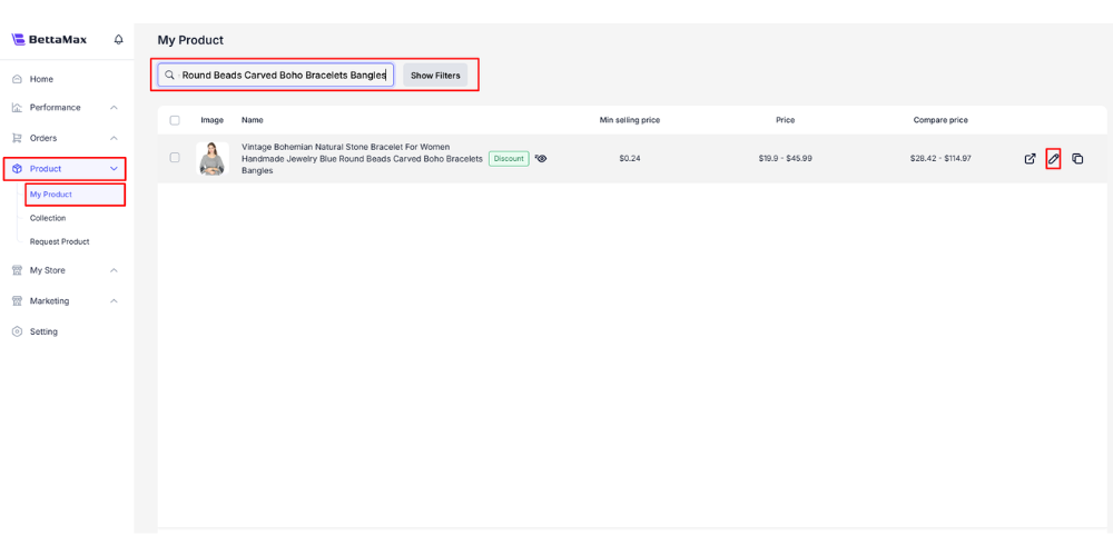 Use “My Products” to confirm the Google Analytics ID