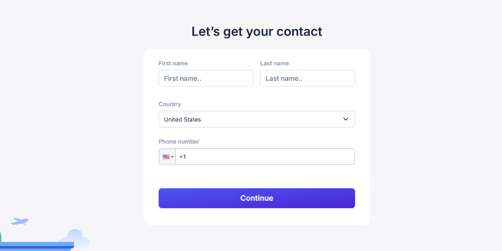 Add essential contact details to finalize your setup.