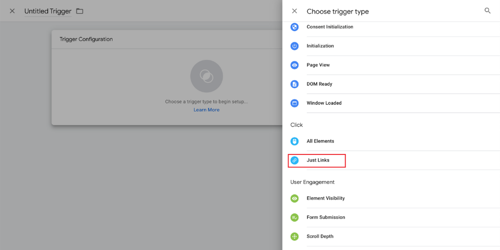 Choose “Just Links”