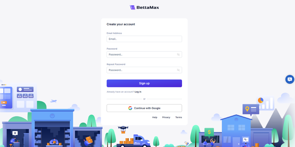 Fill out the form to register your account.