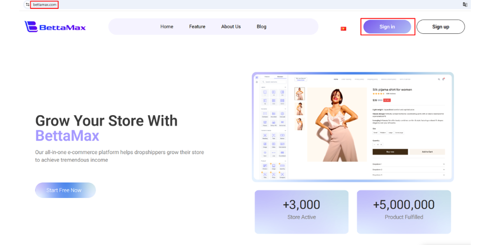 Sellers can log in via two convenient options.