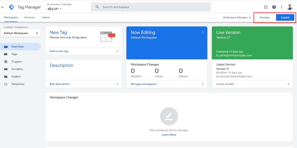 Testing and publishing tools let you review changes pre-launch