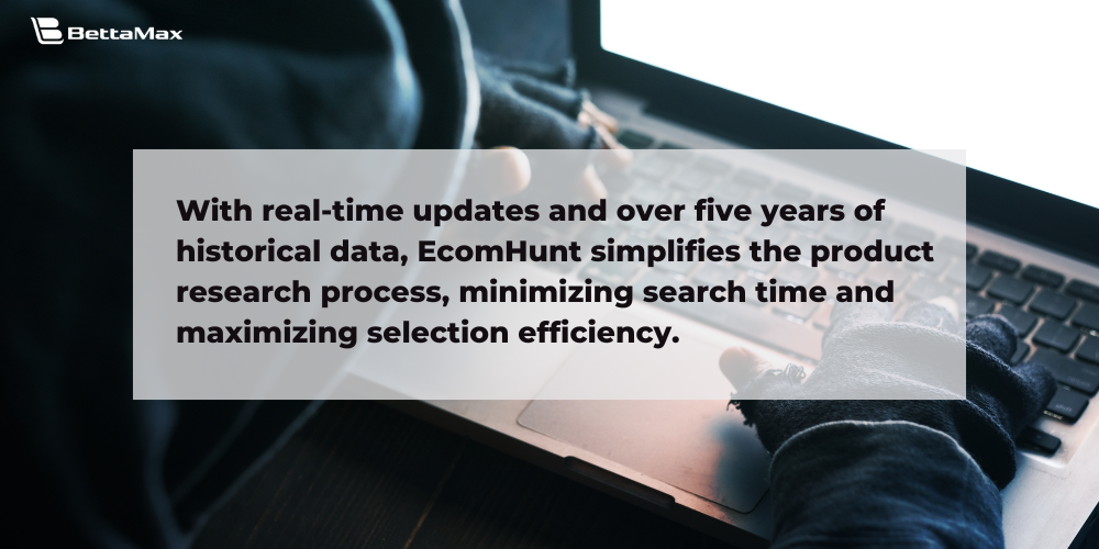 EcomHunt minimizes search time and maximizes selection efficiency