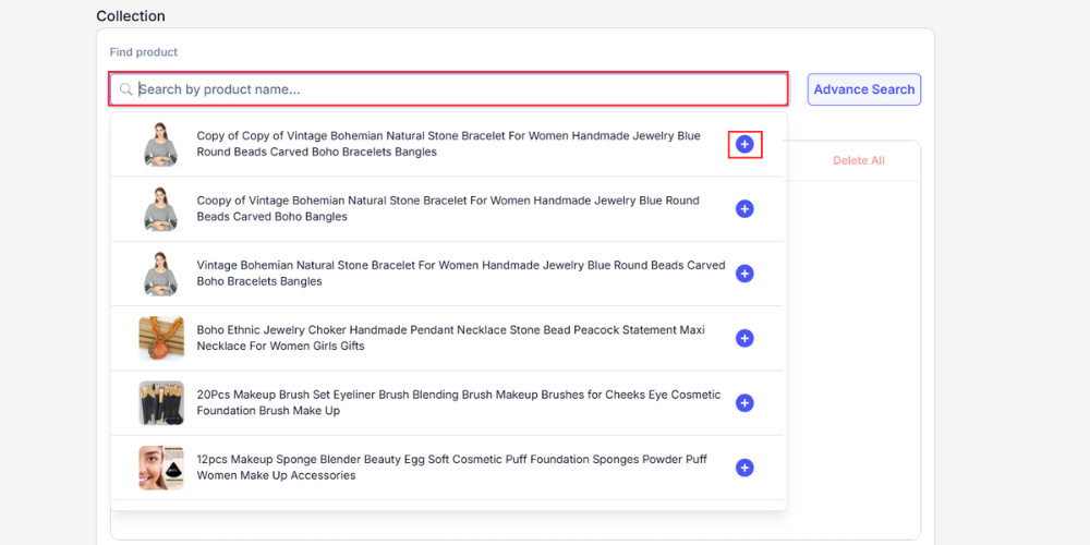 Search for products using the basic method