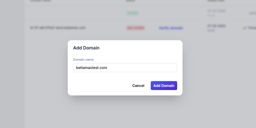 Enter your newly purchased domain into the platform