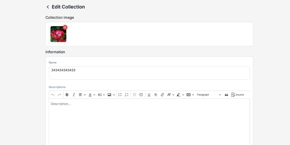 Update the details you need to edit