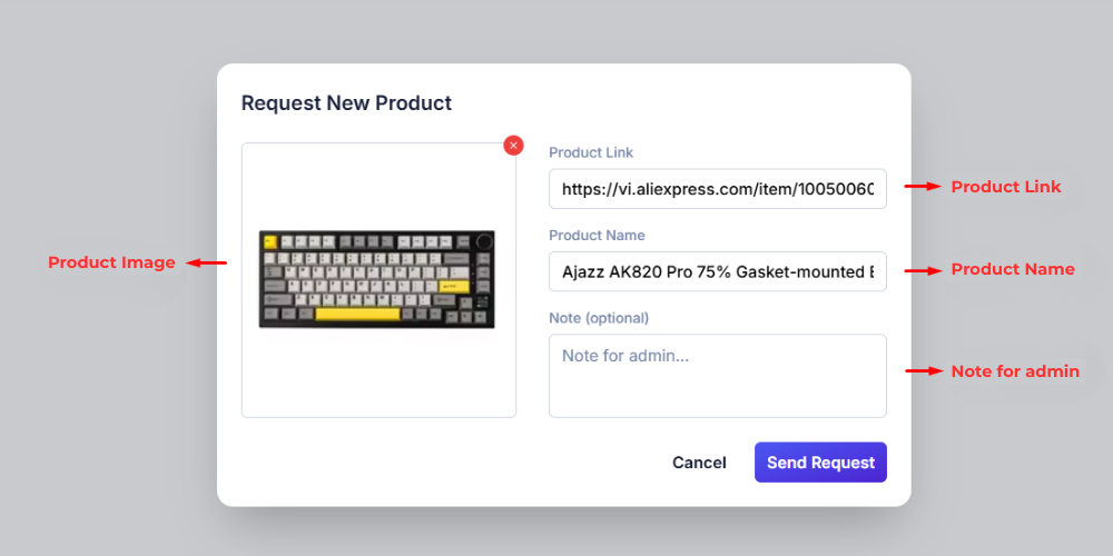 Users enter product quote details