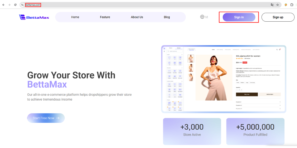 Users log into their BettaMax store