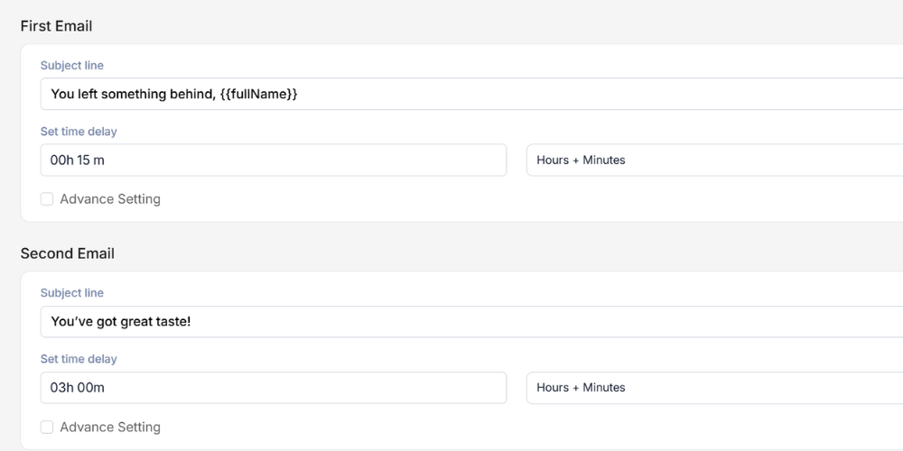 Users configure email settings