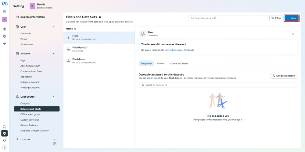 Click the Add button to open the New Dataset dialog box