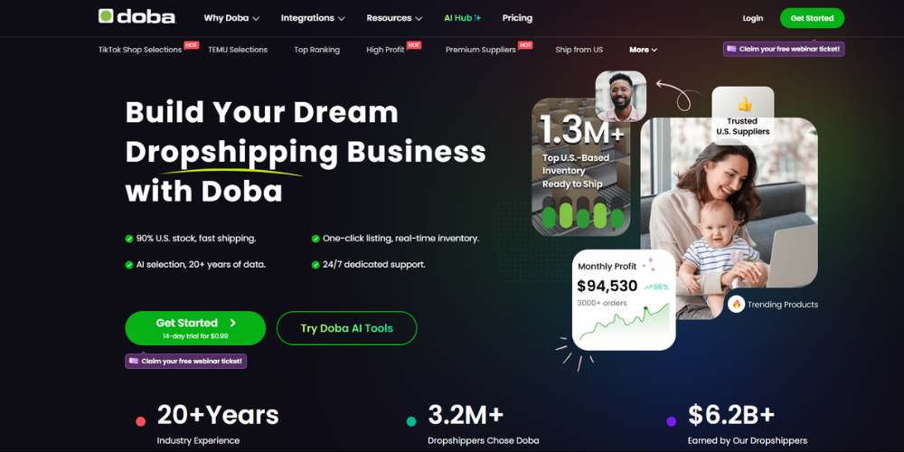 Thiết kế giao diện trực quan trên Doba giúp người dùng làm quen với nền tảng nhanh chóng