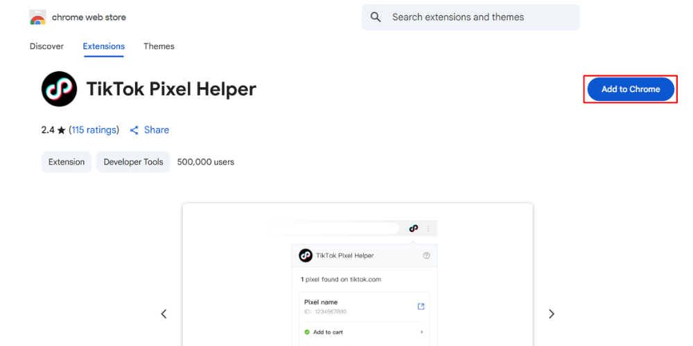 Cài đặt tiện ích TikTok Pixel Helper