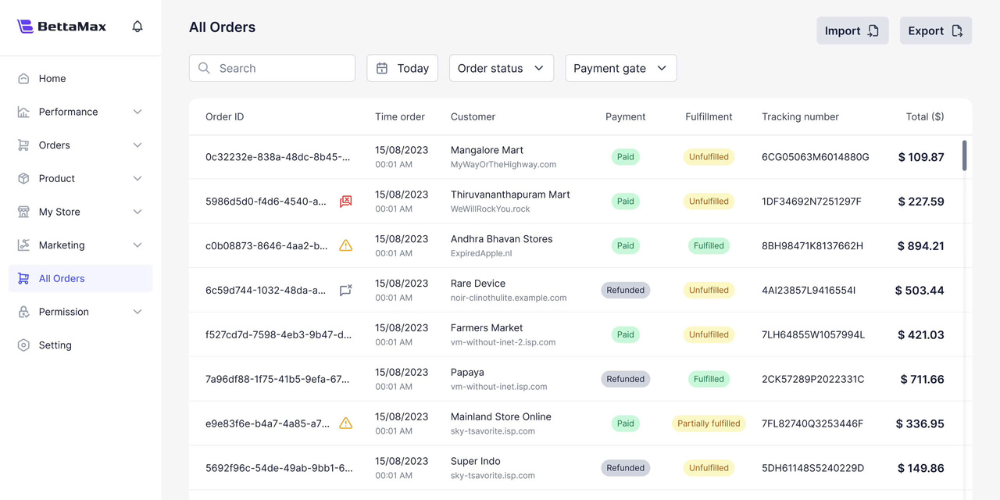 Reload the page to make sure all tracking numbers have been updated correctly