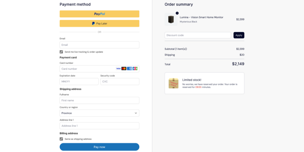 Integrated ACDC payment gateway to boost conversion rates