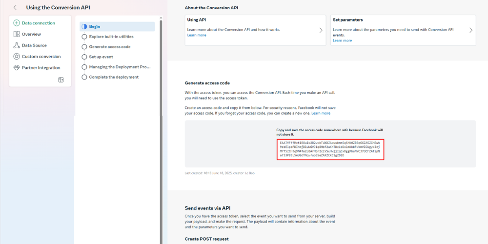 Sao chép mã Conversion API