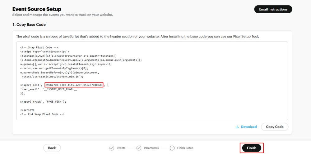 Copy the Pixel ID to start integrating it into your store