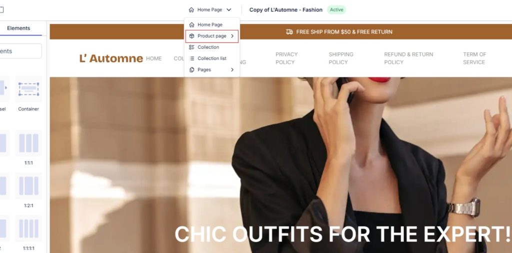 navigate to Product Page