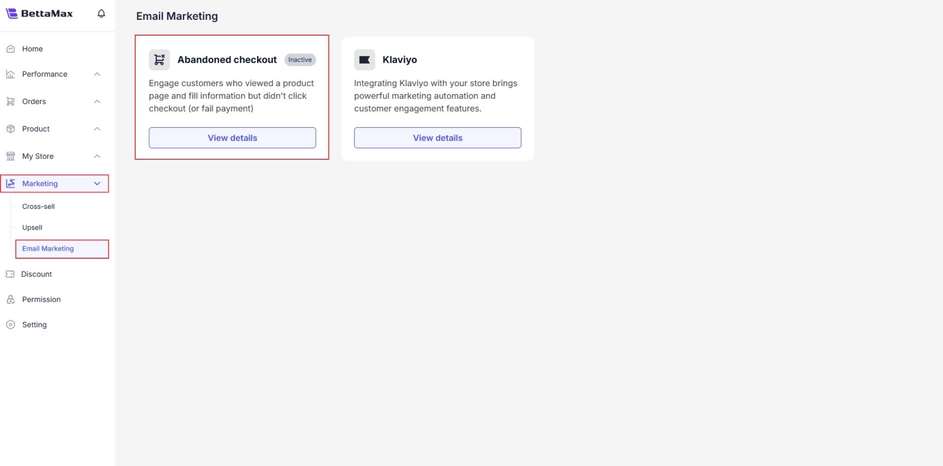 Access Email Marketing Settings