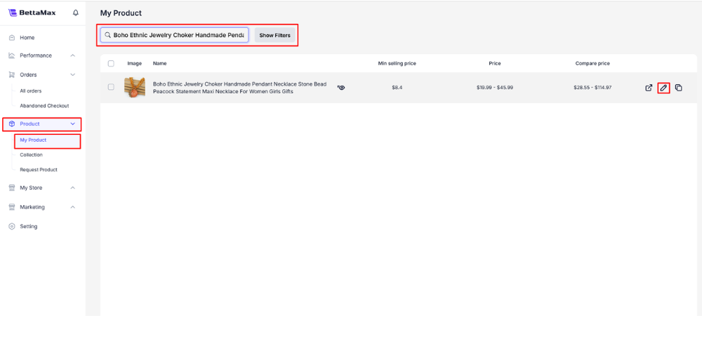 Find the name of the product that has just been assigned a Pixel