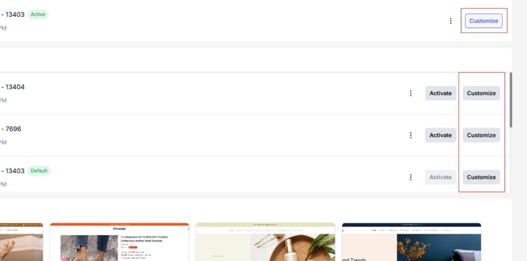 click Customize to open the Product Page Builder’s visual editor