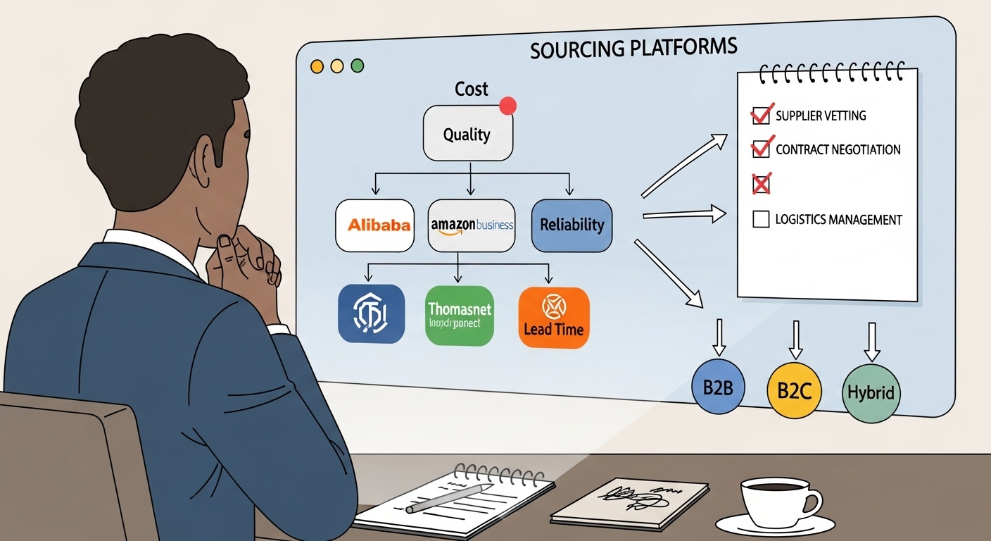 A-decision-making-illustration-showing-a-business-owner-choosing-between-multiple-sourcing-platforms.