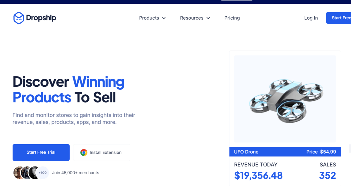 Dropship.io-homepage