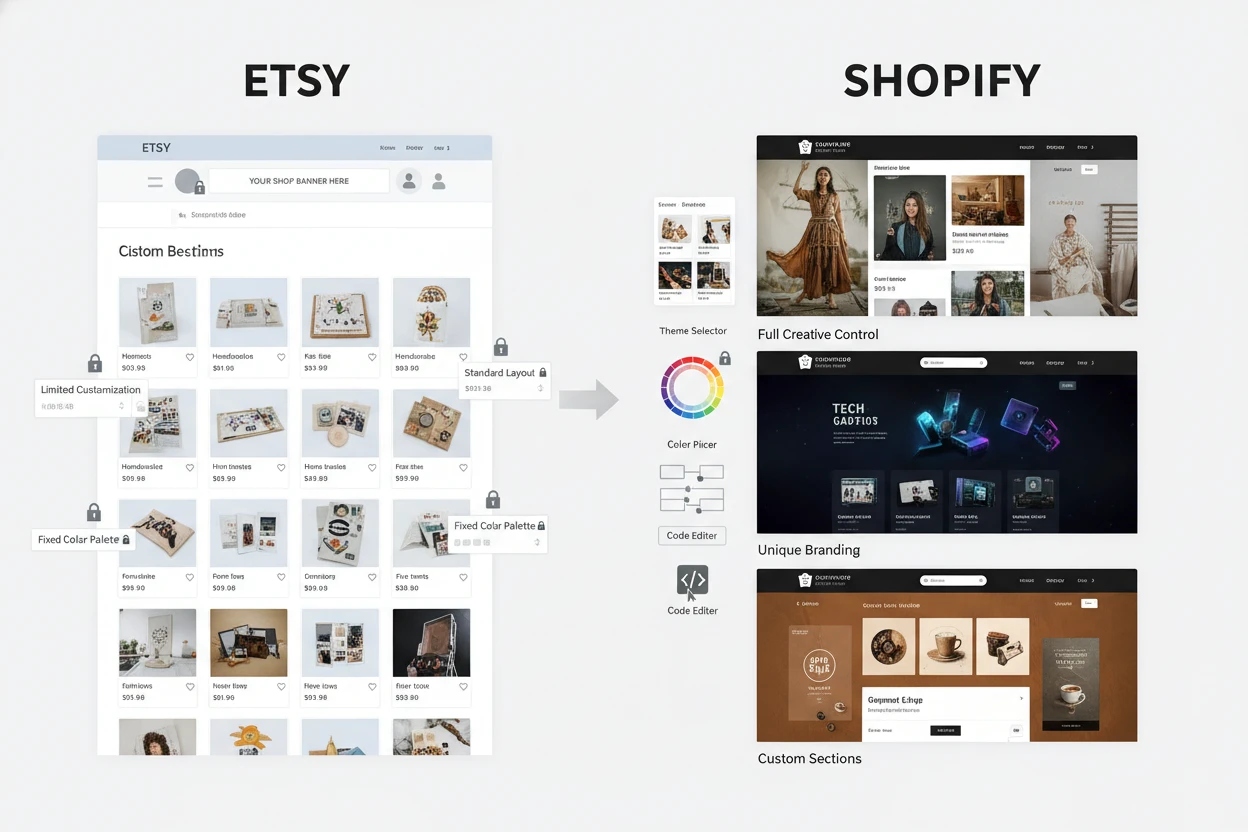  visual comparison of store design capabilities