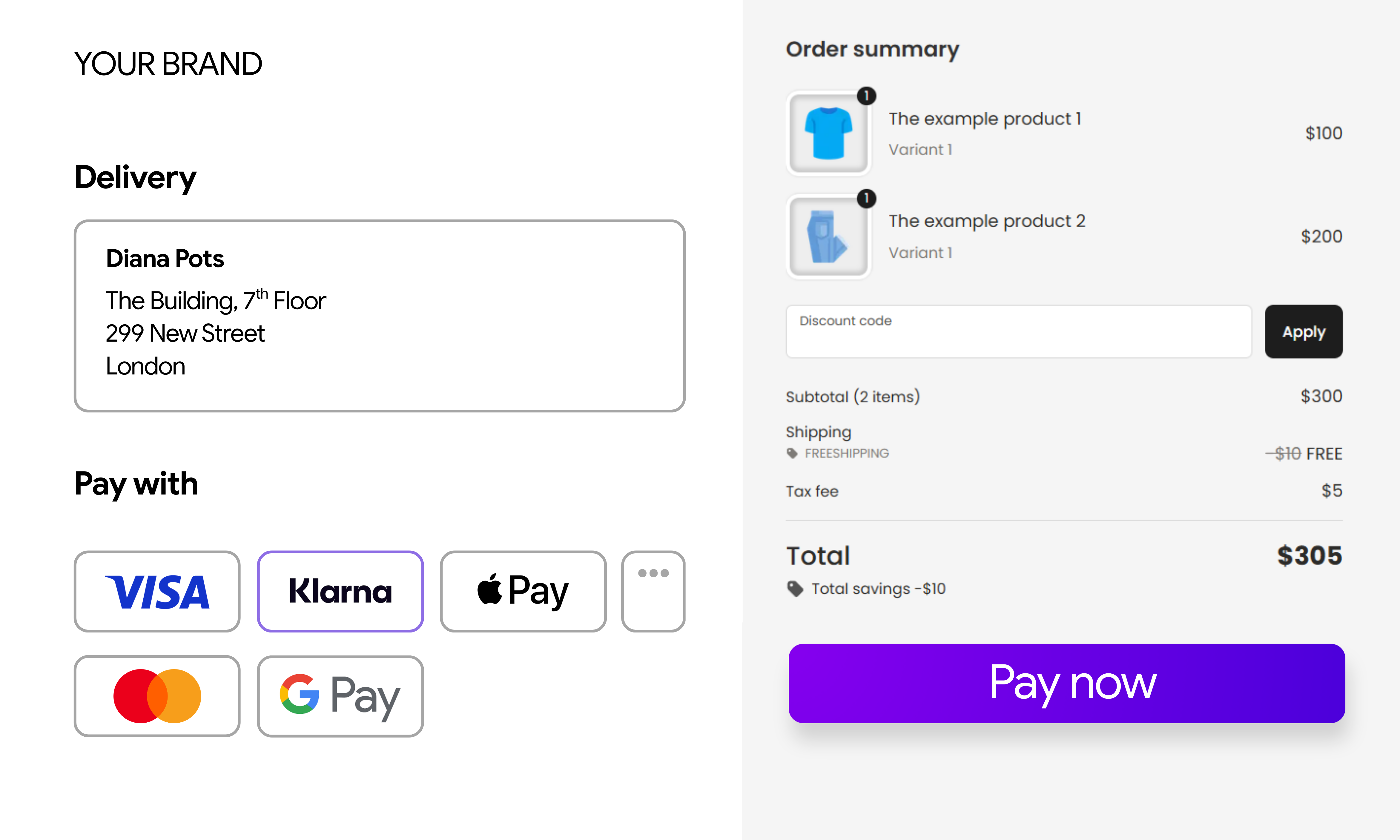 Illustrative BettaMax checkout experience