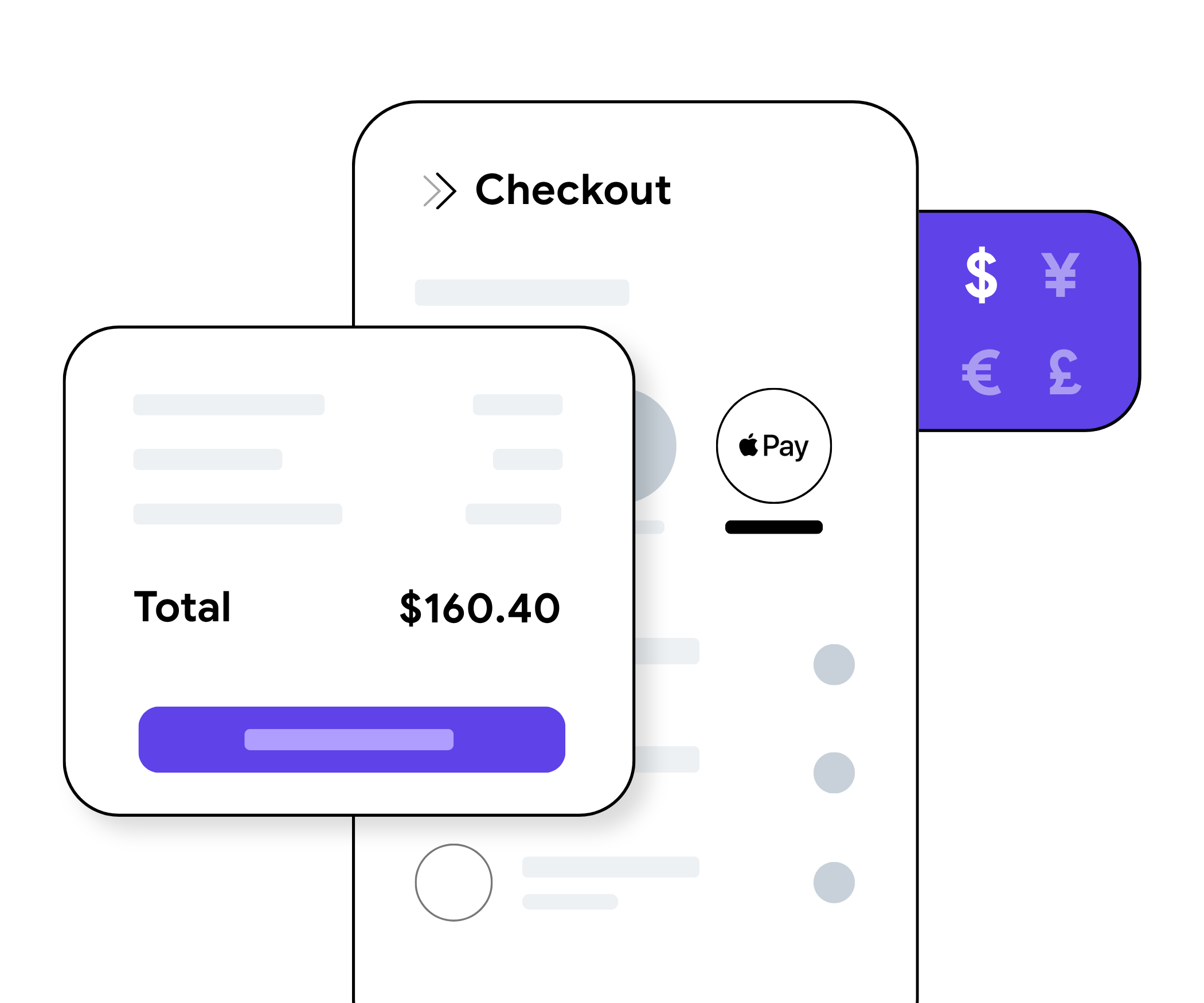 Responsive payment checkout illustration